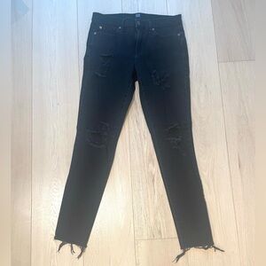 GAP Black Distressed Skinny Jeans 29T